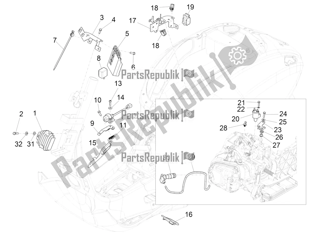 Wszystkie części do Regulatory Napi? Cia - Elektroniczne Jednostki Steruj? Ce (ecu) - H. T. Cewka Vespa Primavera 125 Iget 2017