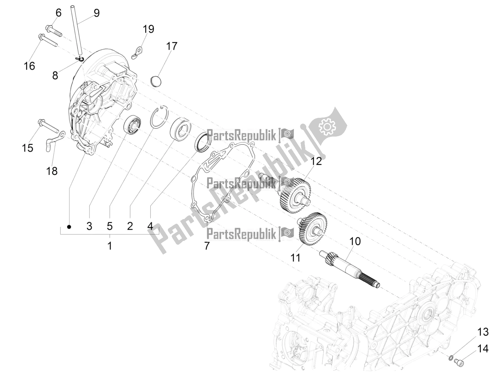 Todas las partes para Unidad De Reducción de Vespa Primavera 125 Iget 2018
