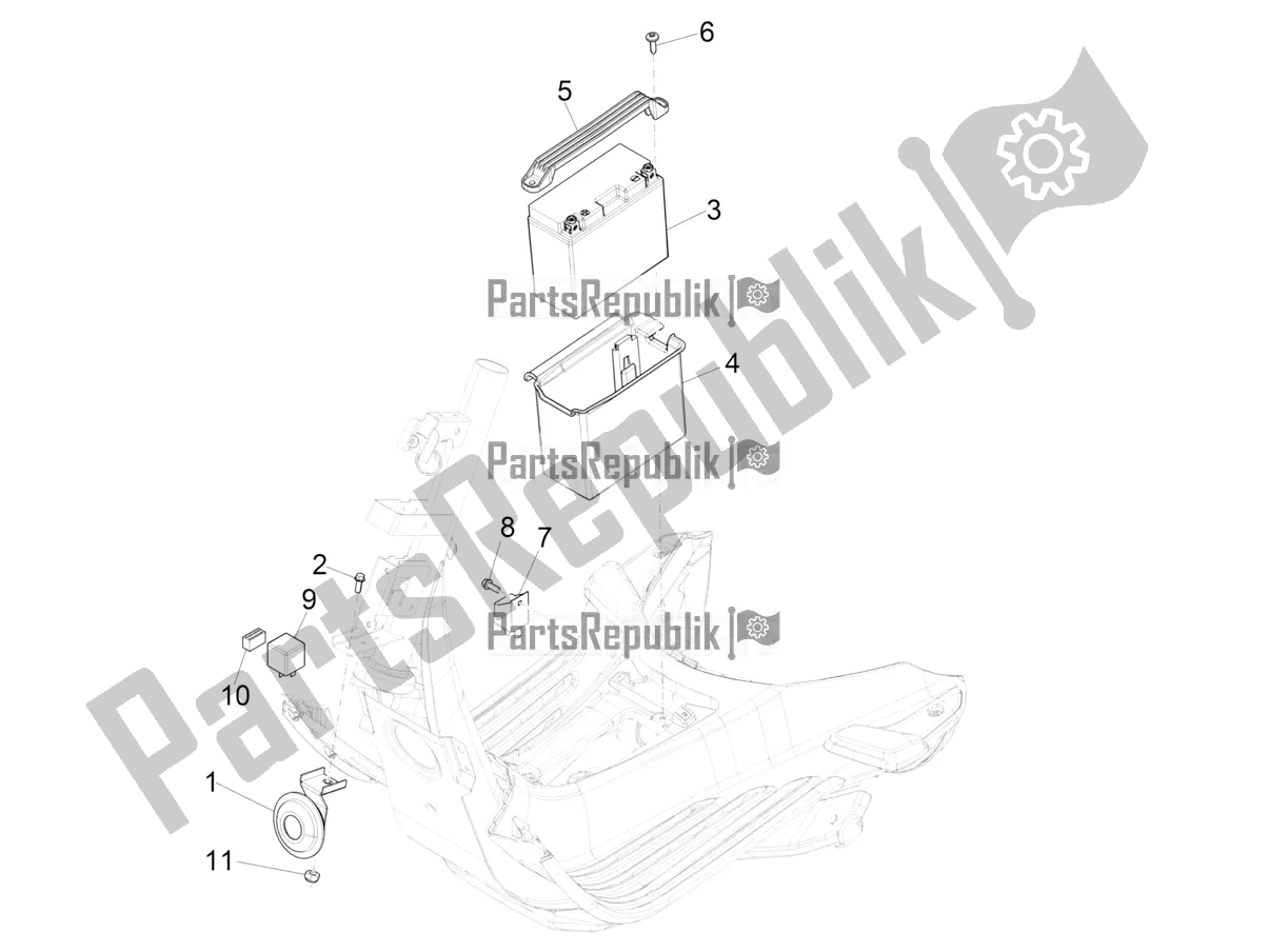Tutte le parti per il Interruttori Del Telecomando - Batteria - Avvisatore Acustico del Vespa Primavera 125 Iget 2018