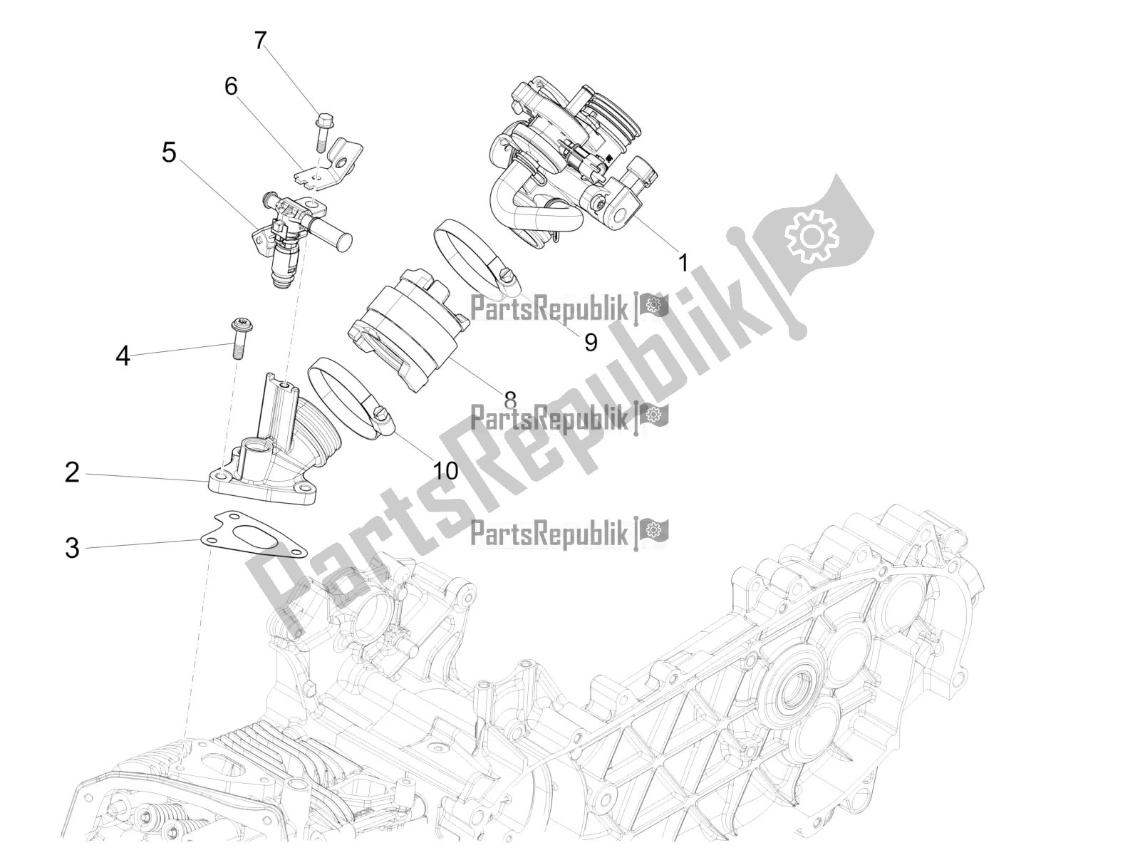 Todas las partes para Throttle Body - Injector - Induction Joint de Vespa Primavera 125 Iget 2018