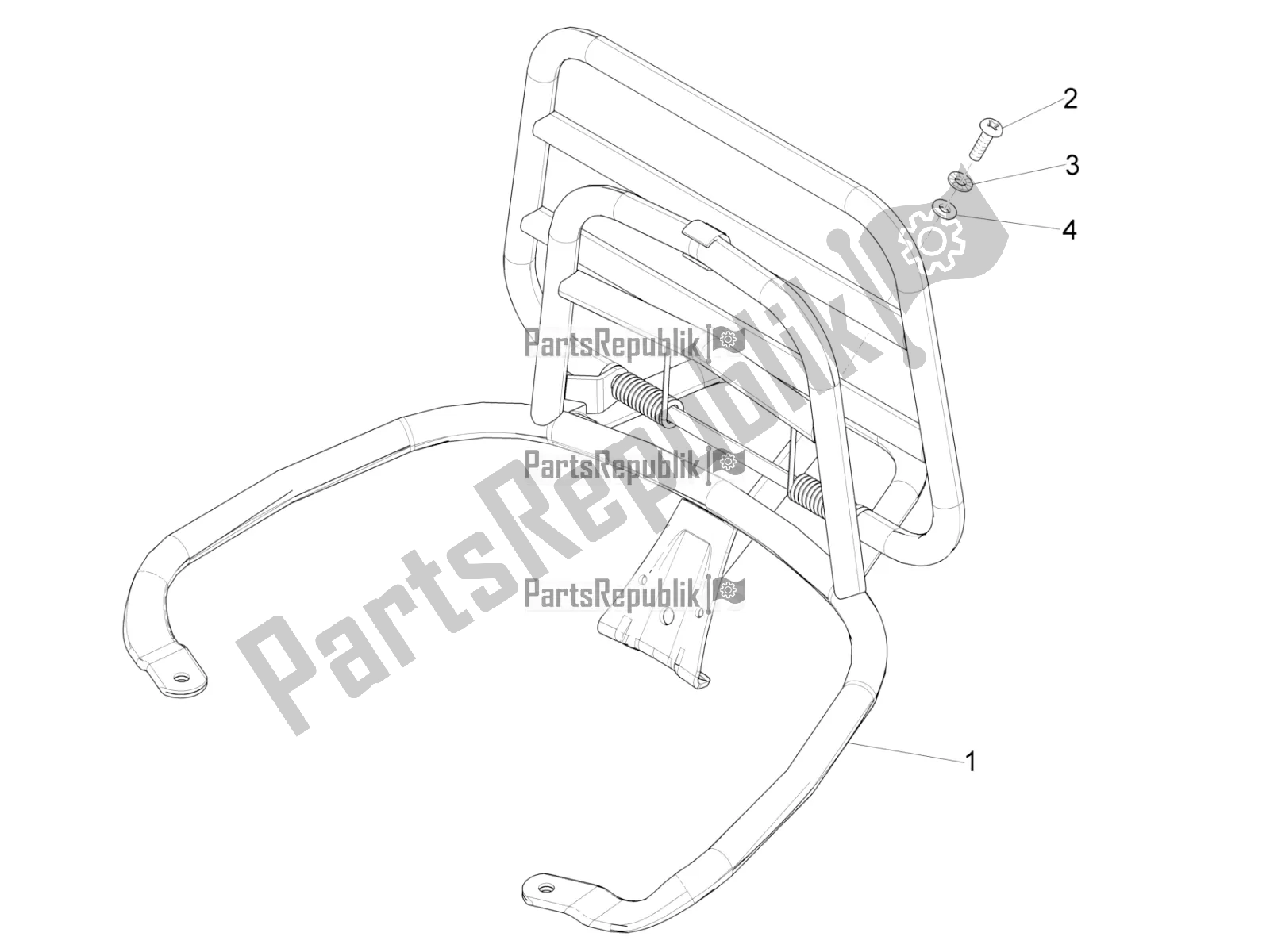 Todas las partes para Portaequipajes Trasero de Vespa Primavera 125 Iget 2019