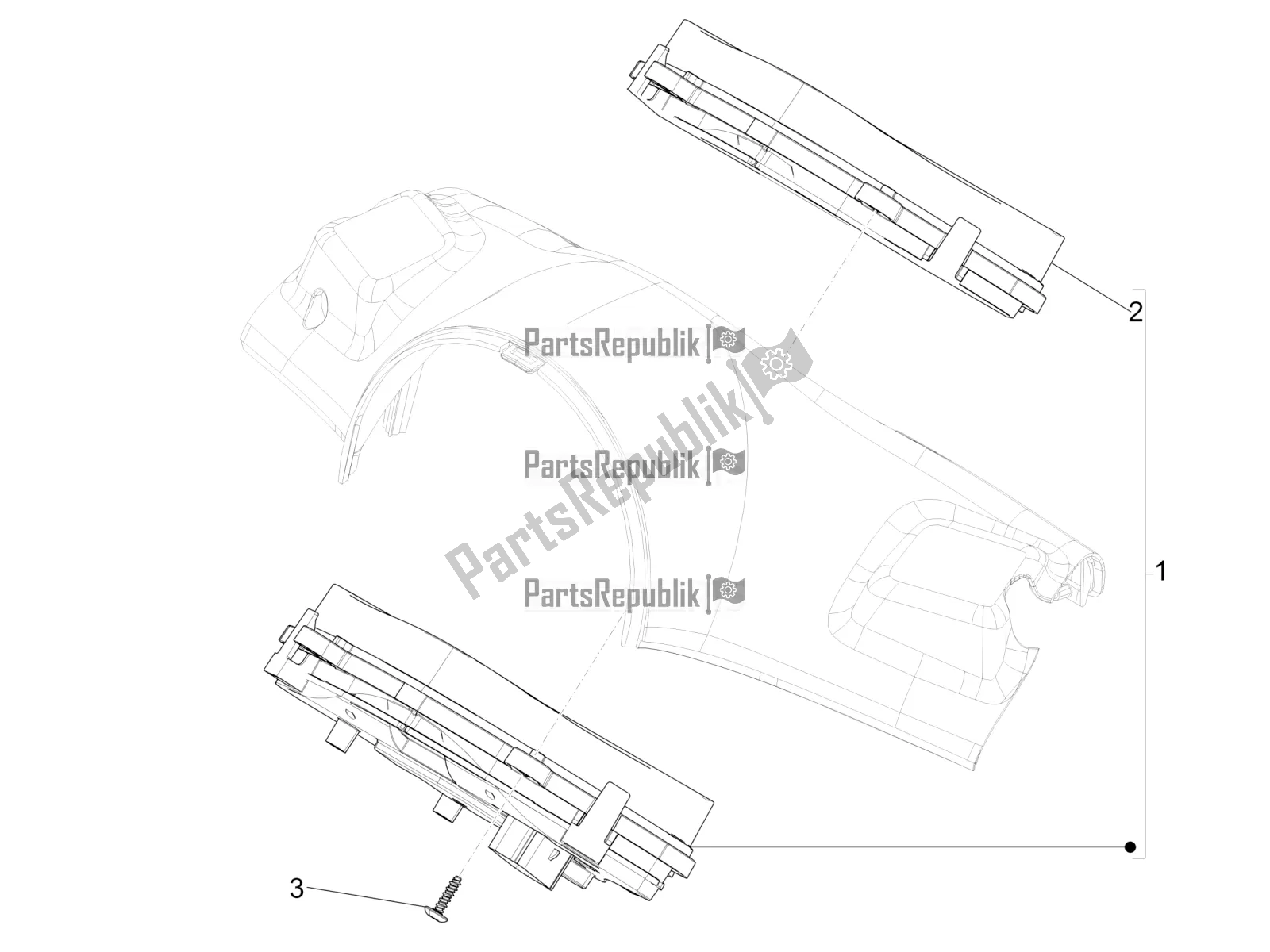 All parts for the Meter Combination - Cruscotto of the Vespa Primavera 150 IE 3V 2016