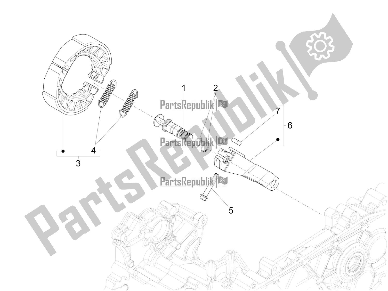 Toutes les pièces pour le Frein Arrière - Mâchoire De Frein du Vespa Primavera 150 IE 3V 2016