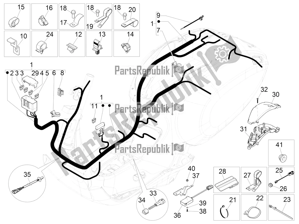 Toutes les pièces pour le Faisceau De Câbles Principal du Vespa Primavera 150 Iget 2016