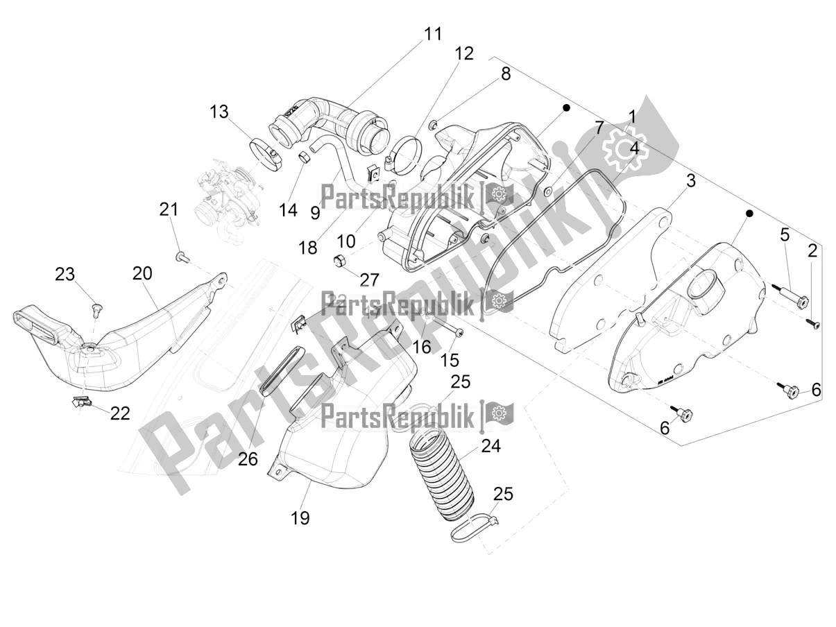 Todas as partes de Filtro De Ar do Vespa Primavera 150 Iget 2017