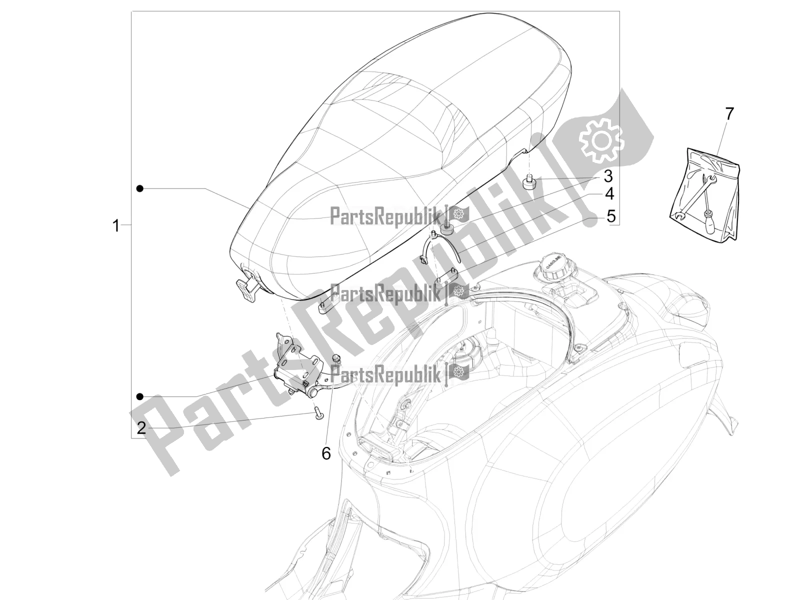 Toutes les pièces pour le Selle / Sièges du Vespa Primavera 150 Iget 2017