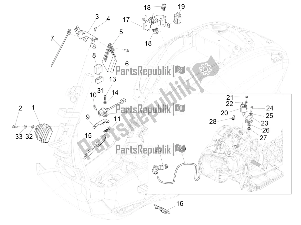All parts for the Voltage Regulators - Electronic Control Units (ecu) - H. T. Coil of the Vespa Primavera 150 Iget 2017