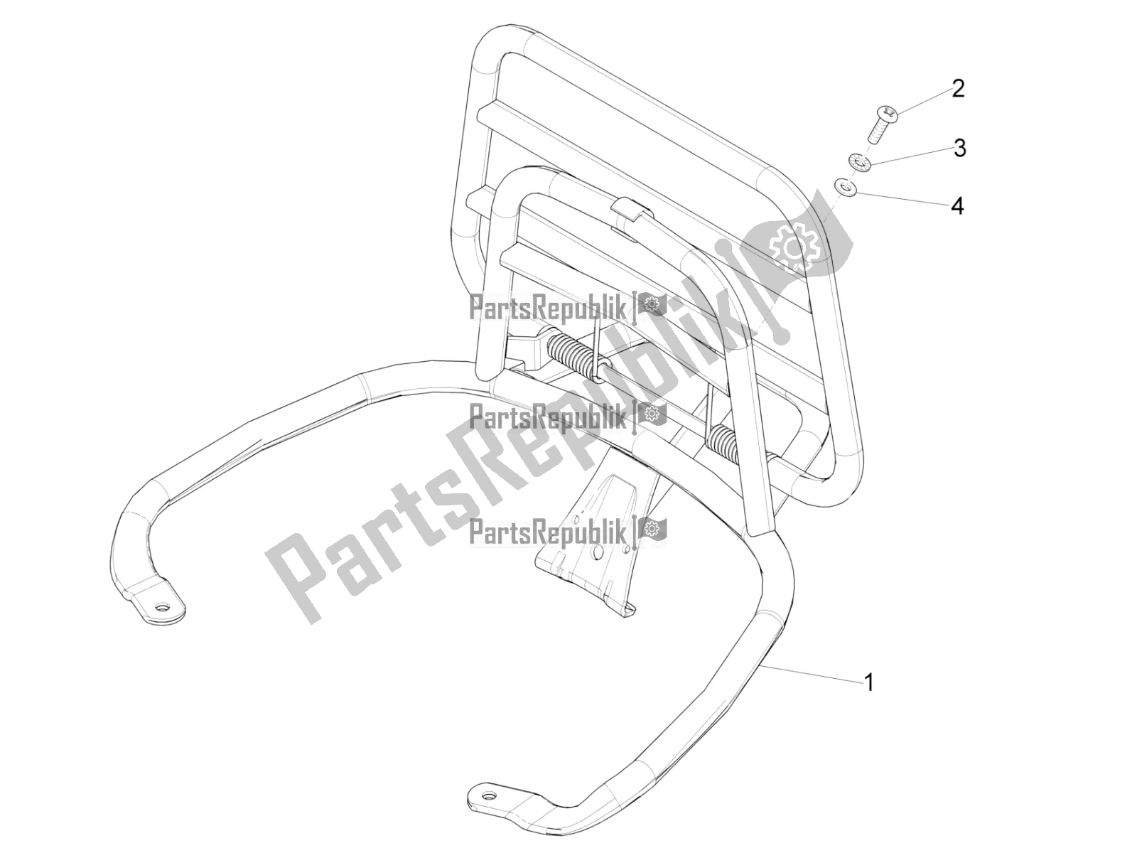 Toutes les pièces pour le Porte-bagages Arrière du Vespa Primavera 150 Iget 2018