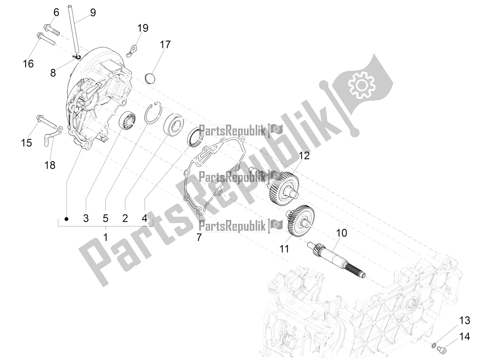 Toutes les pièces pour le Unité De Réduction du Vespa Primavera 150 Iget 2018