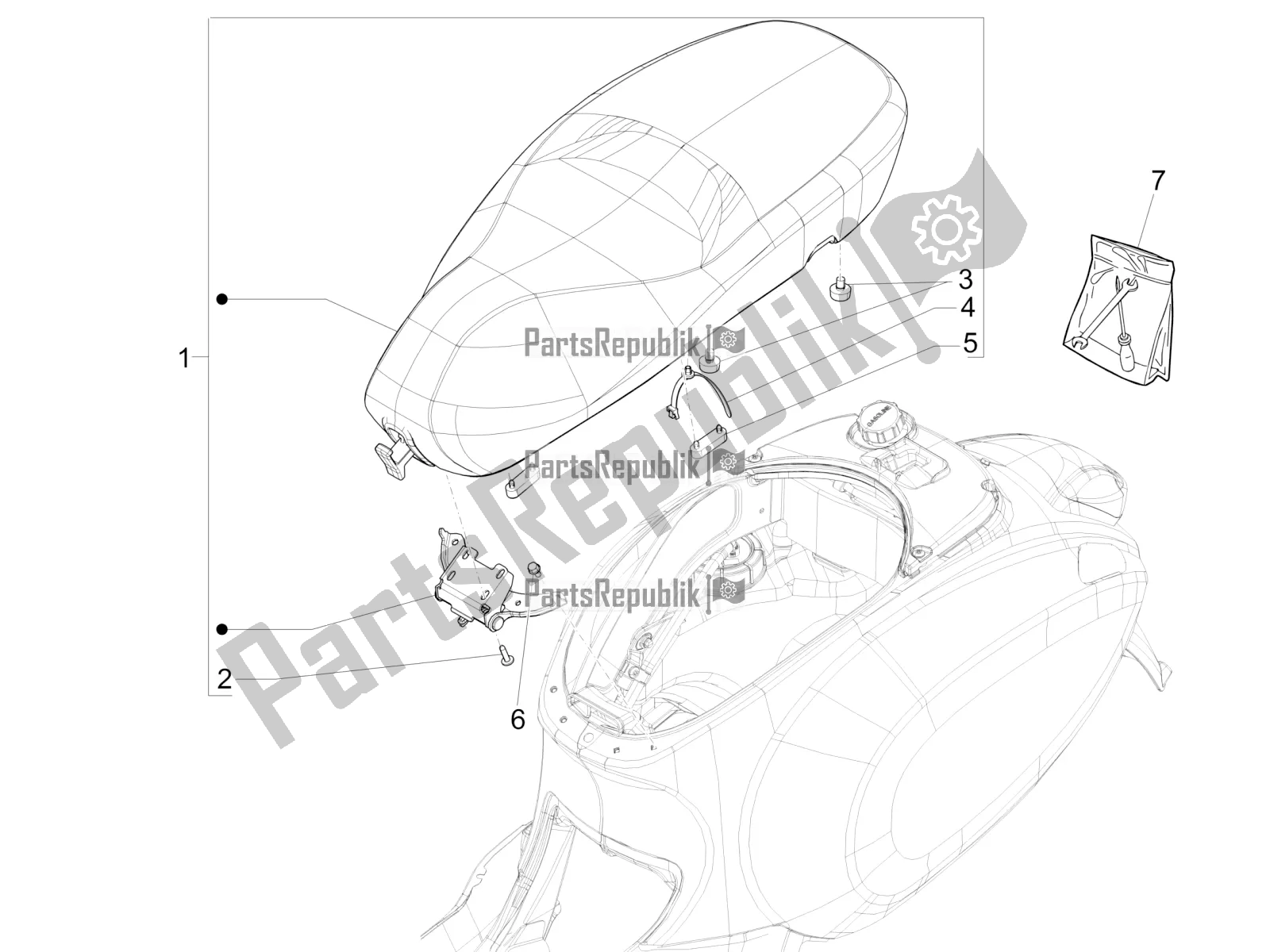 Toutes les pièces pour le Selle / Sièges du Vespa Primavera 150 Iget 2018