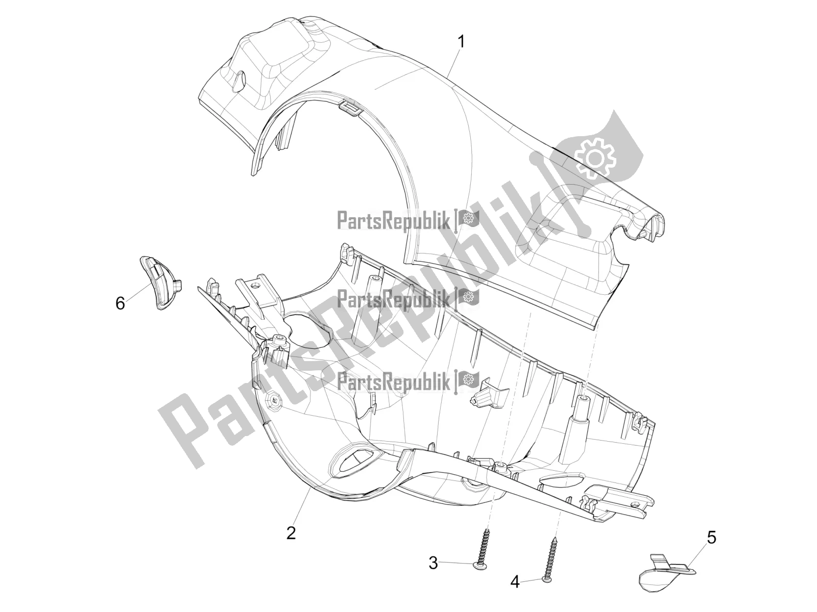 Toutes les pièces pour le Couvertures De Guidon du Vespa Primavera 150 Iget 2019