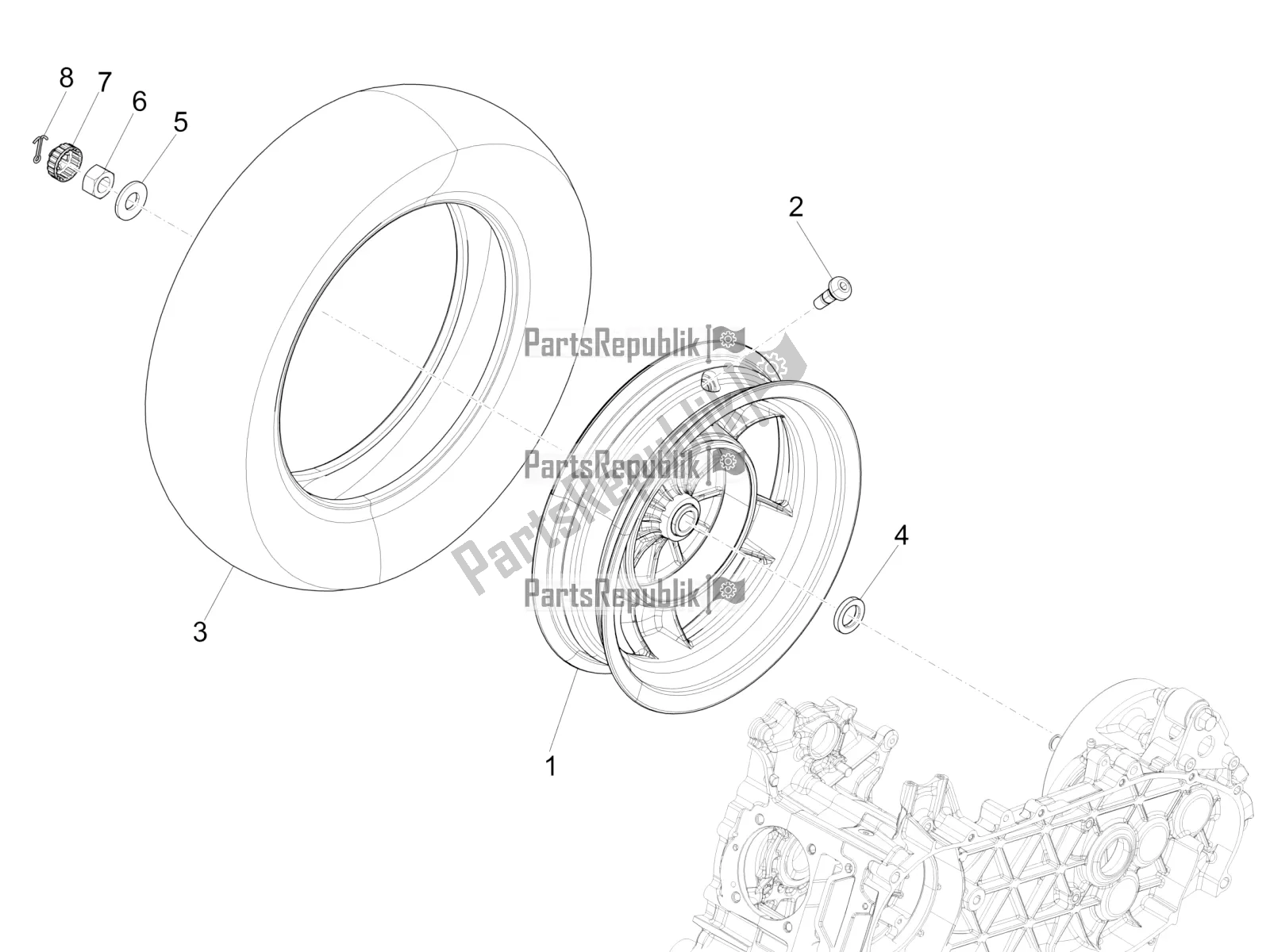 Toutes les pièces pour le Roue Arrière du Vespa Primavera 150 Iget 2019