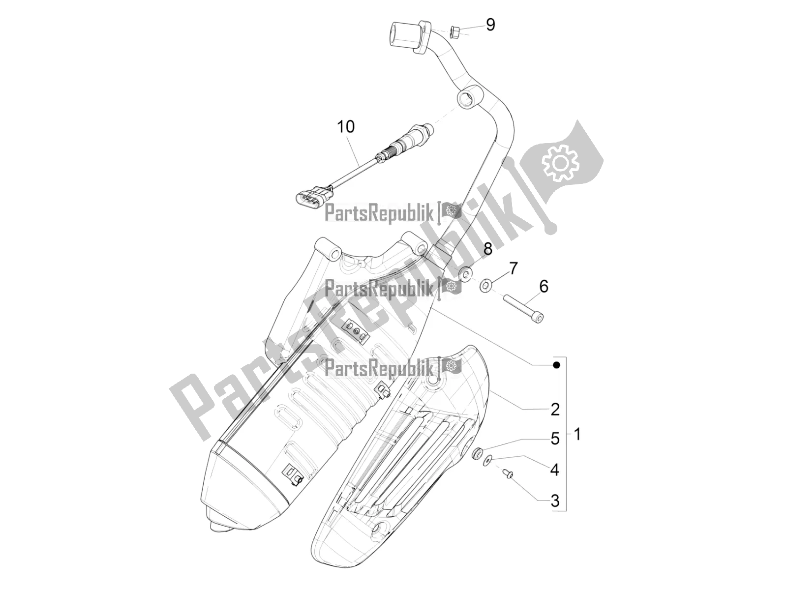 Toutes les pièces pour le Silencieux du Vespa Primavera 150 Iget 2019