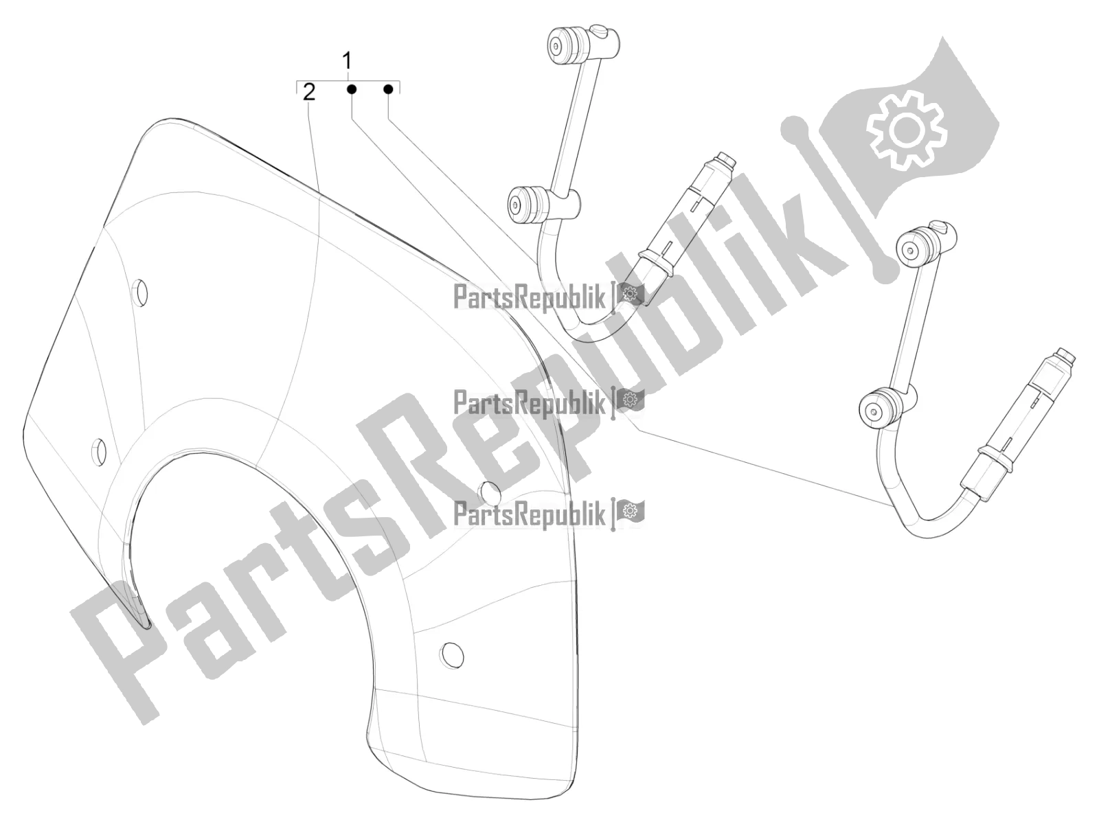 Toutes les pièces pour le Pare-brise - Verre du Vespa Primavera 150 Iget 2019