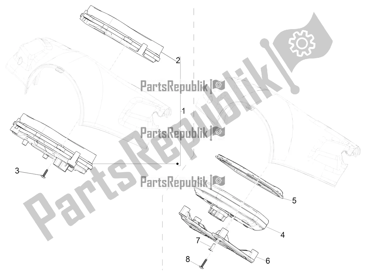 Wszystkie części do Kombinacja Mierników - Cruscotto Vespa Primavera 150 Iget ABS E4 2020