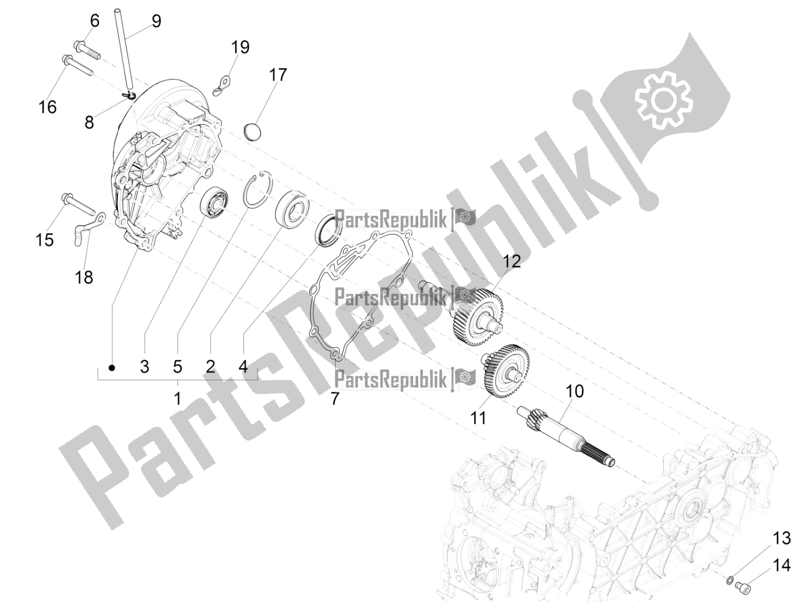 Toutes les pièces pour le Unité De Réduction du Vespa Primavera 150 Iget ABS E4 2020