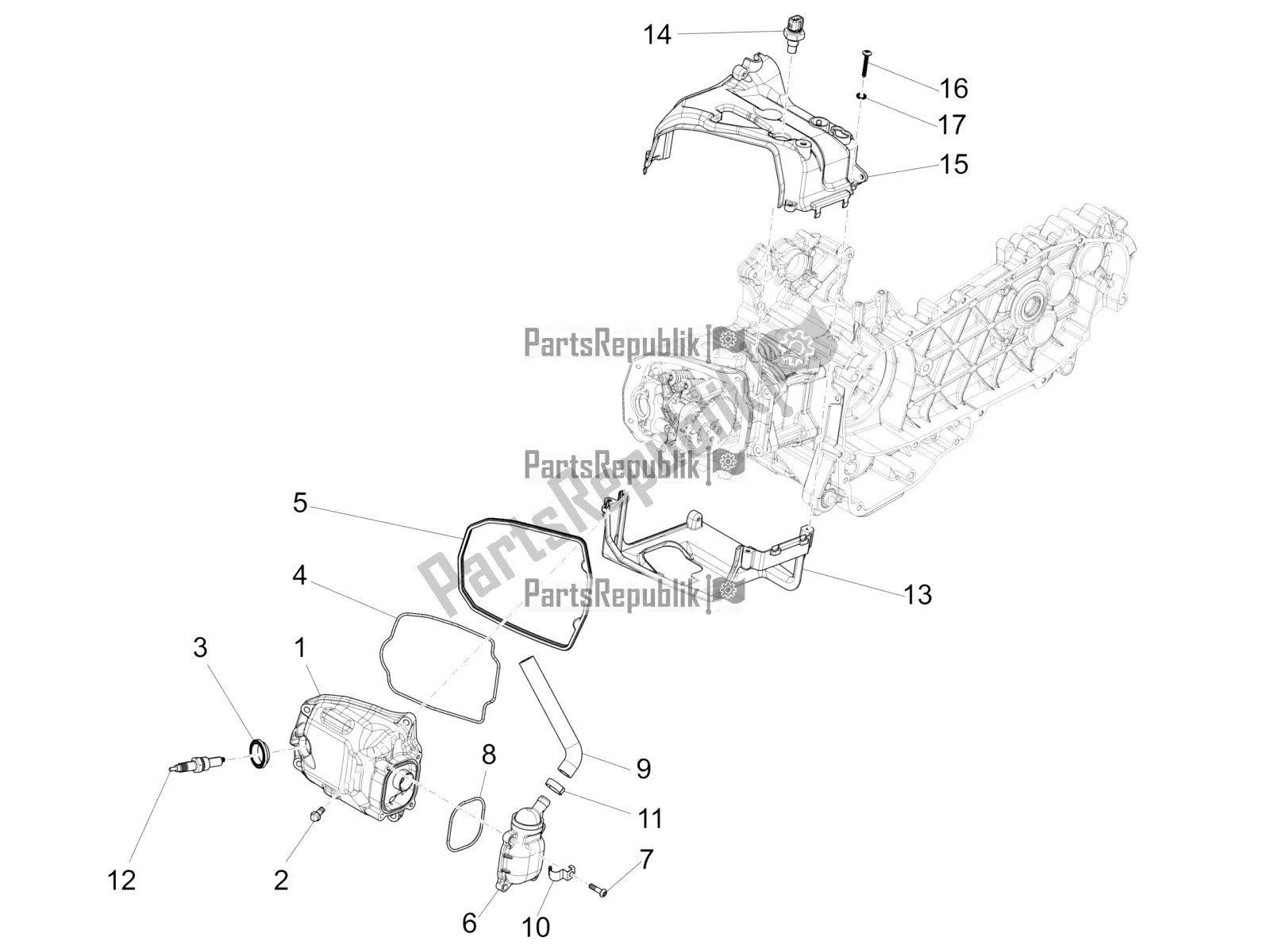 Toutes les pièces pour le Le Couvre-culasse du Vespa Primavera 150 Iget ABS E5 2020