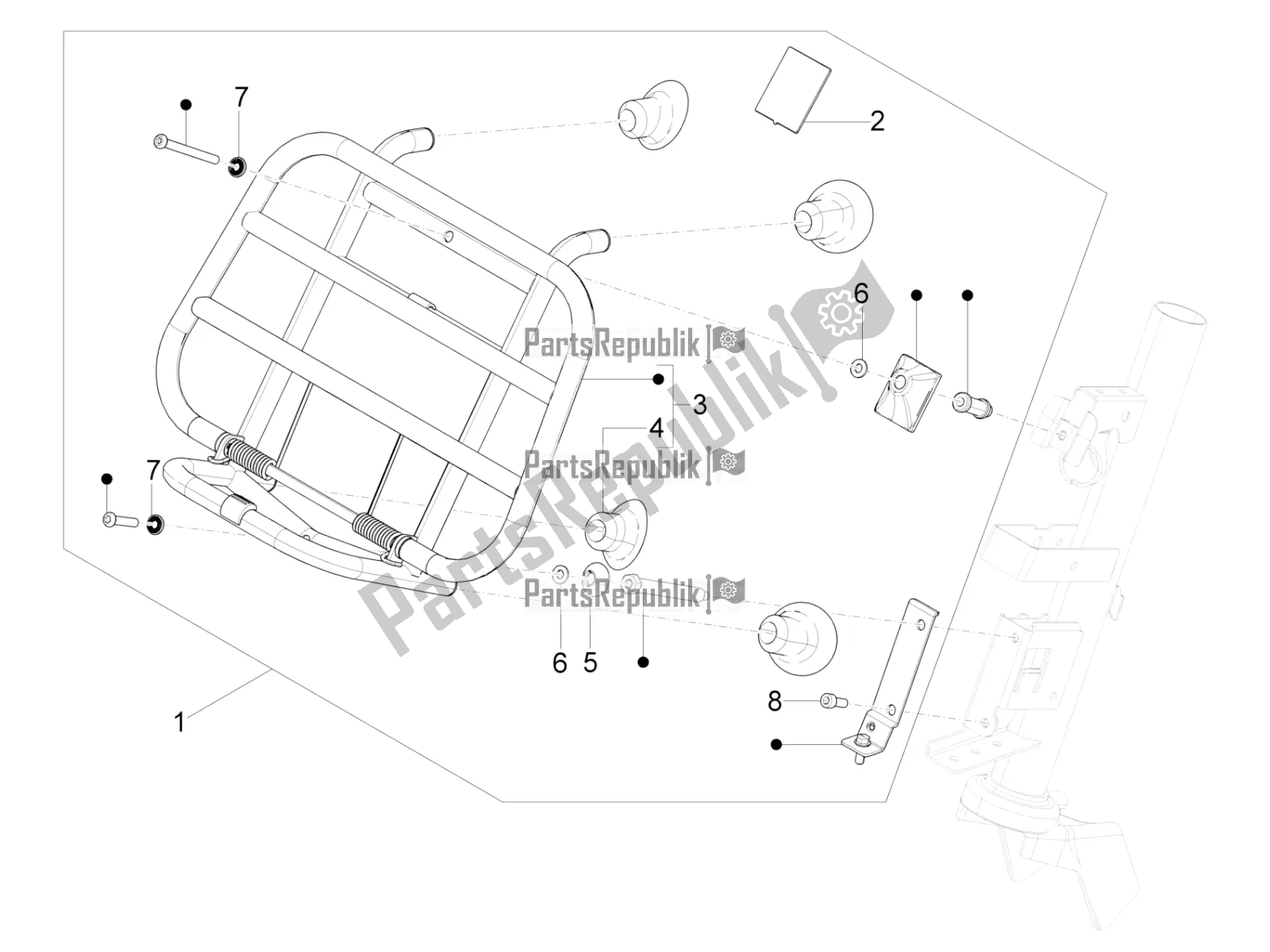 Todas las partes para Portaequipajes Delantero de Vespa Primavera 150 Iget ABS E5 2020