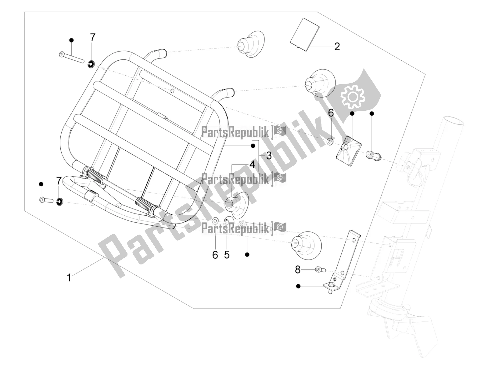 Todas las partes para Portaequipajes Delantero de Vespa Primavera 150 Iget ABS E5 2020