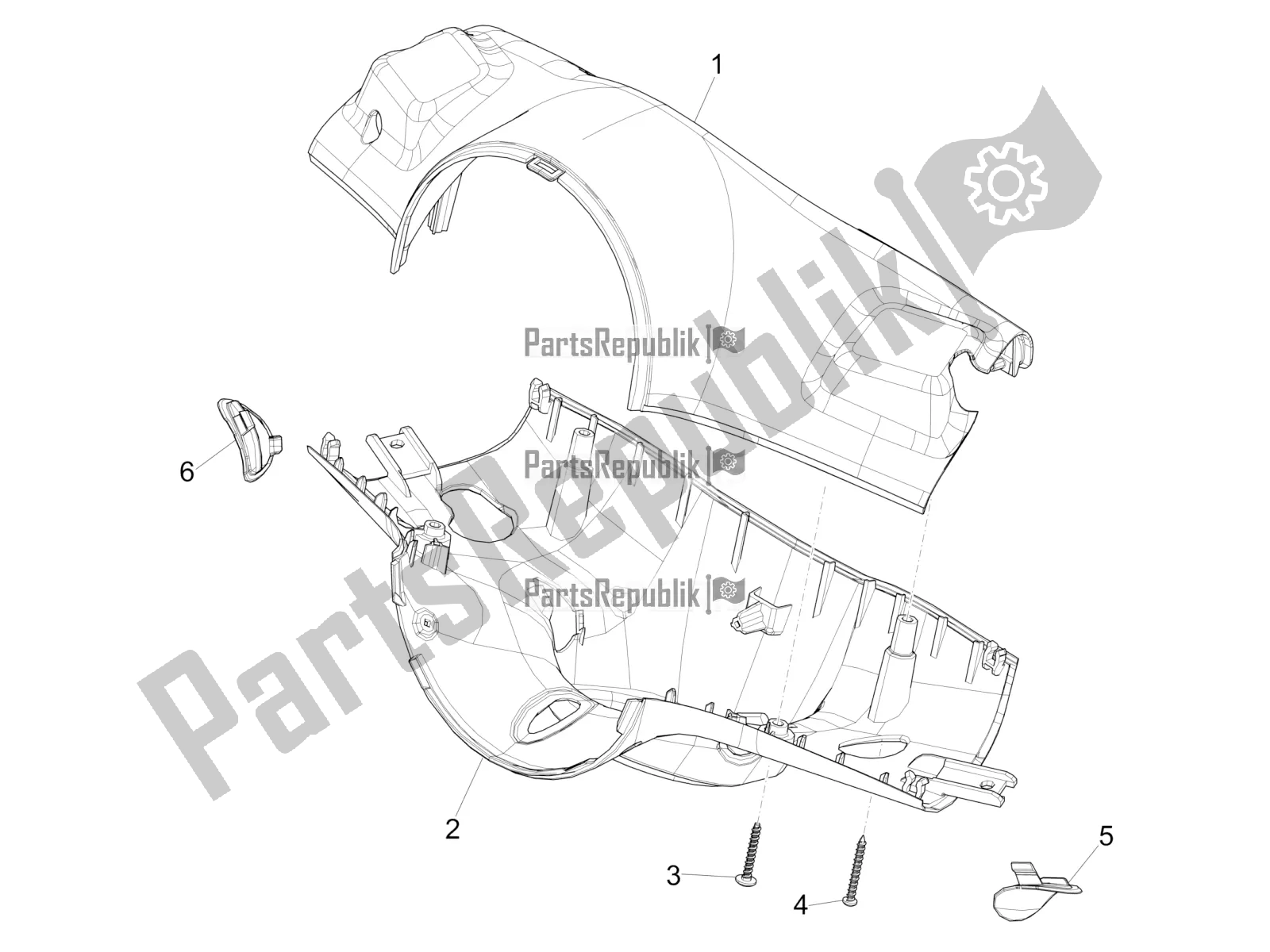 Toutes les pièces pour le Couvertures De Guidon du Vespa Primavera 150 Iget ABS E5 2020