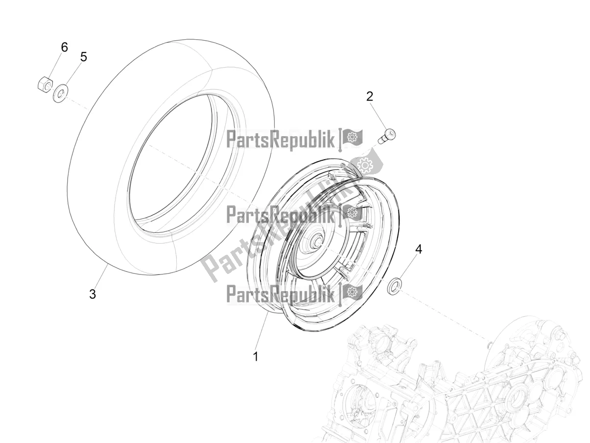 Todas las partes para Rueda Trasera de Vespa Primavera 150 Iget ABS E5 2020