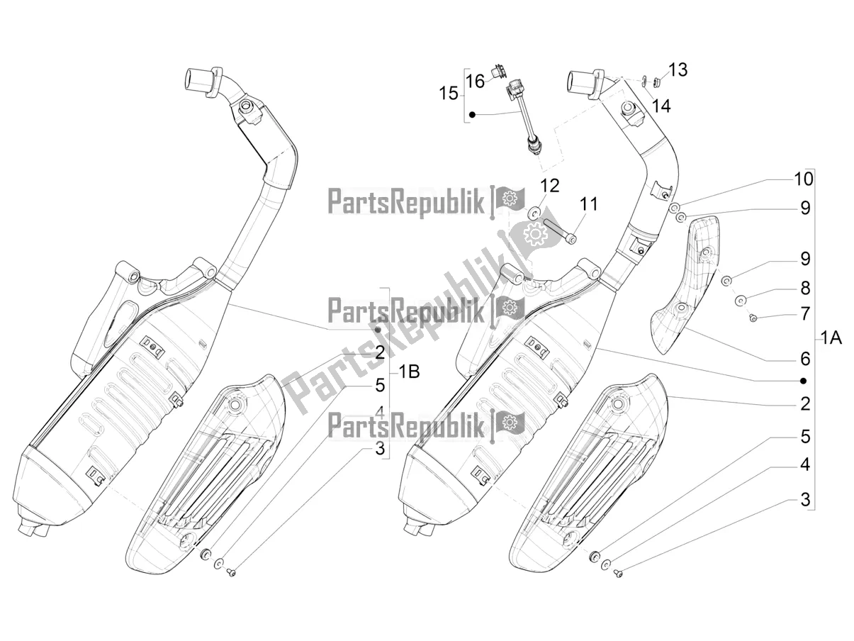 Todas las partes para Silenciador de Vespa Primavera 150 Iget ABS E5 2020