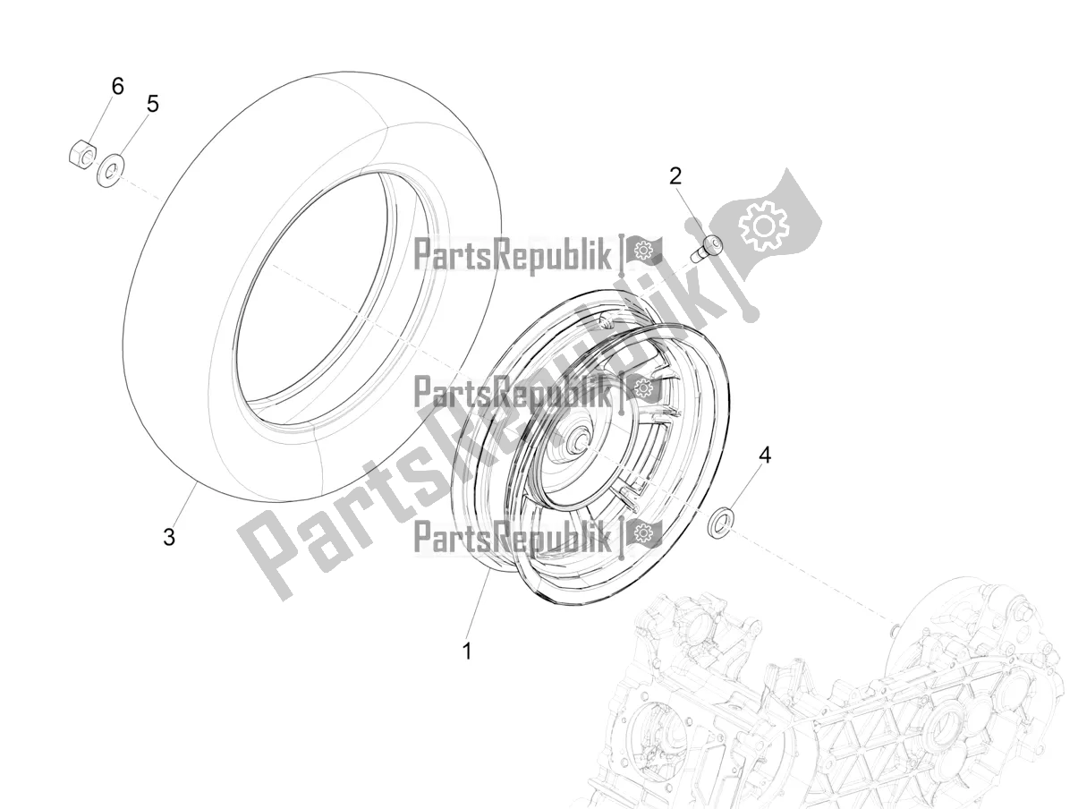 Wszystkie części do Tylne Ko? O Vespa Primavera 150 Iget ABS E5 2021