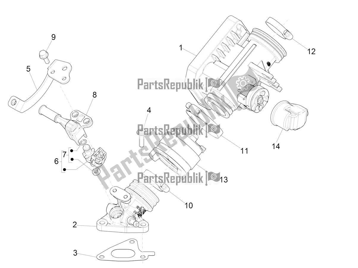 Todas las partes para Throttle Body - Injector - Induction Joint de Vespa Primavera 150 Iget ABS E5 2021