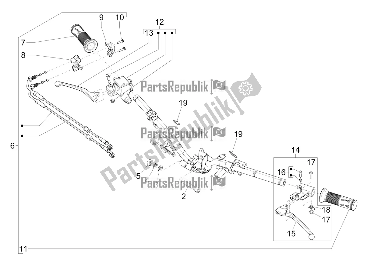 Tutte le parti per il Manubrio - Master Cil. Del Vespa Primavera 150 Iget ABS E5 2022