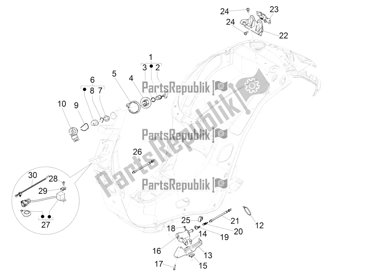 Todas las partes para Cerraduras de Vespa Primavera 150 Iget ABS E5 2022