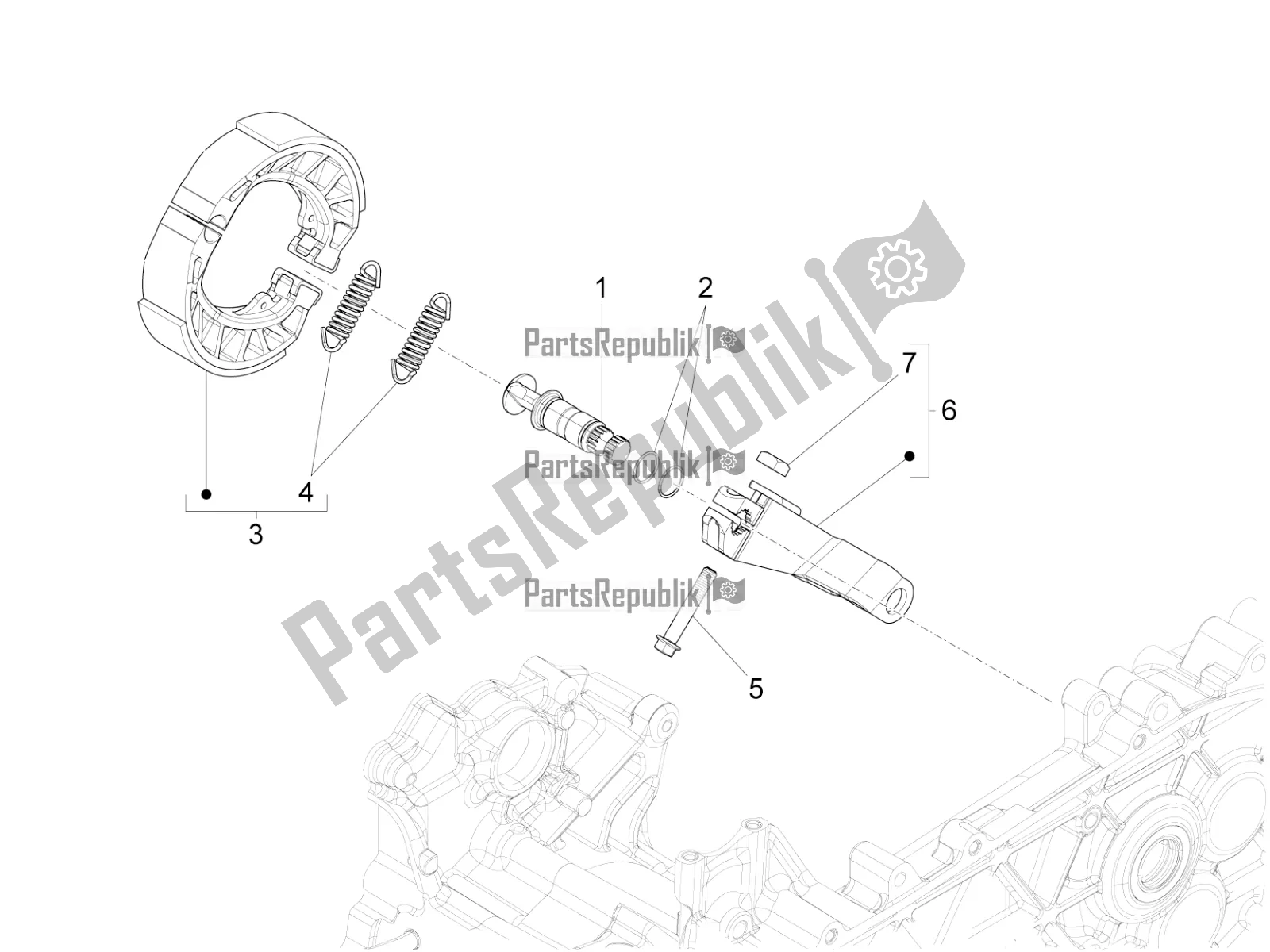 Toutes les pièces pour le Frein Arrière - Mâchoire De Frein du Vespa Primavera 150 Iget ABS E5 2022