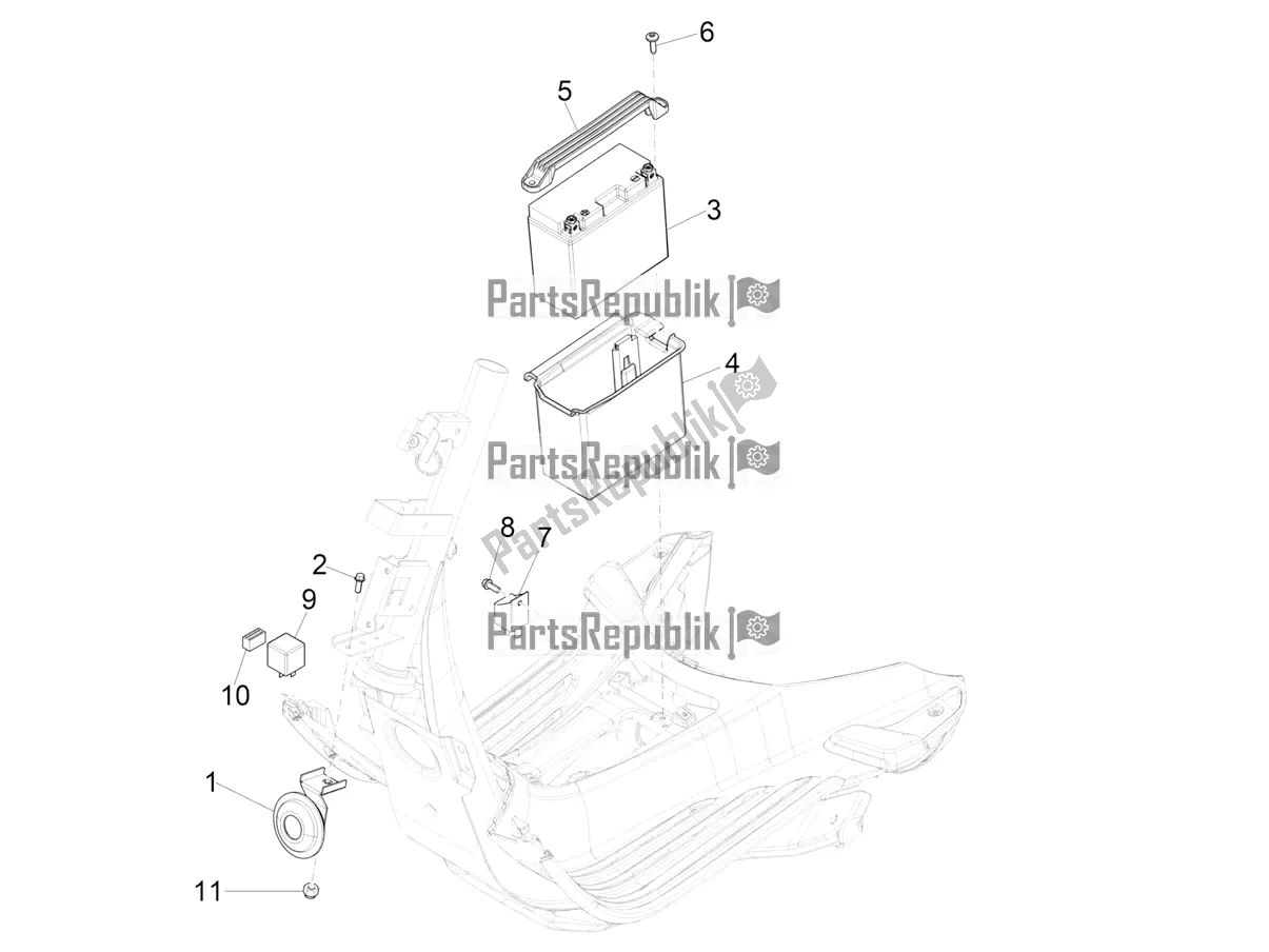 Todas las partes para Interruptores De Control Remoto - Batería - Bocina de Vespa Primavera 150 Iget ABS E5 2022