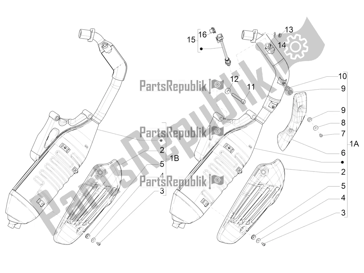 Toutes les pièces pour le Silencieux du Vespa Primavera 150 Iget ABS E5 2022