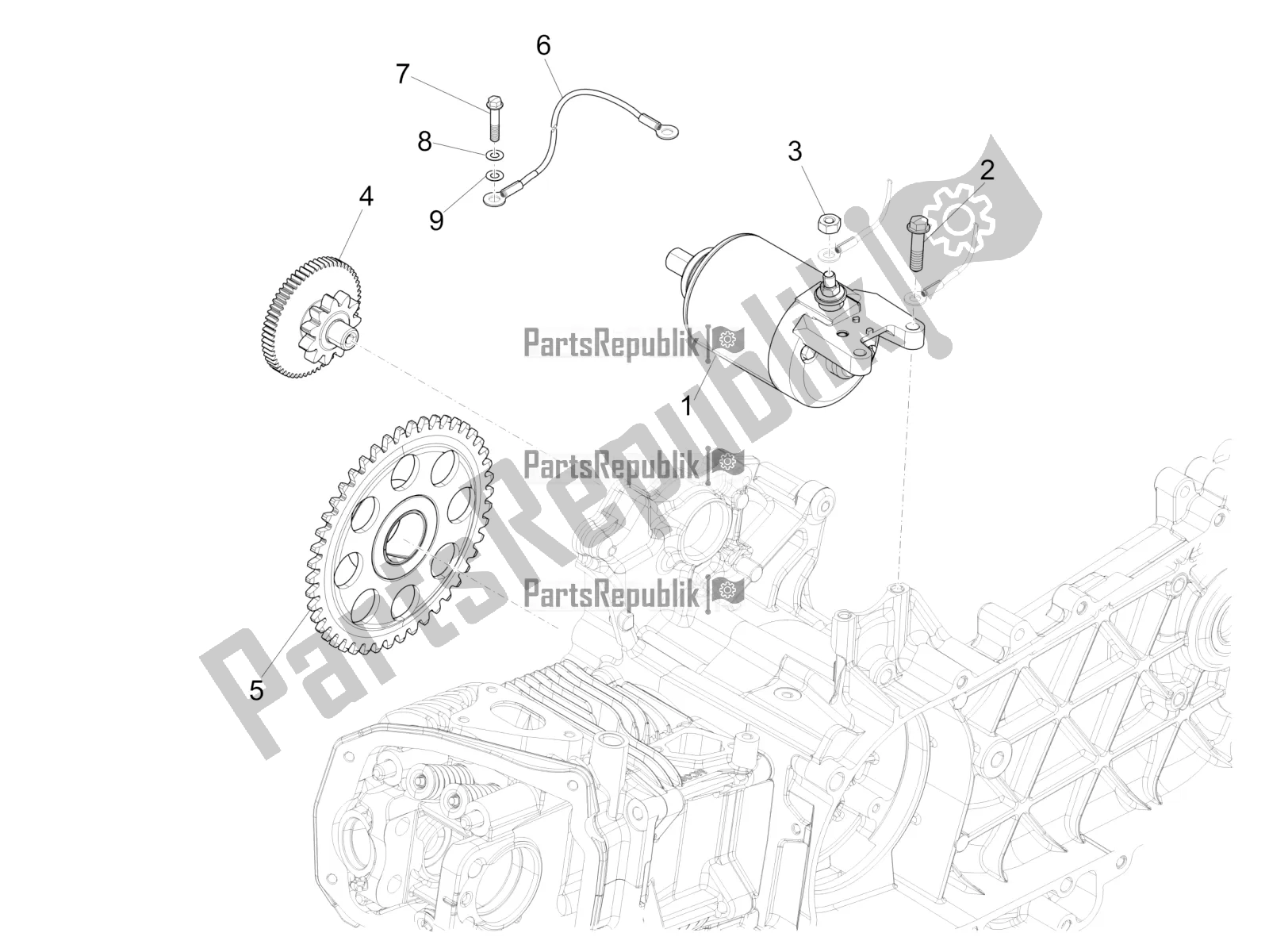 Toutes les pièces pour le Stater - Démarreur électrique du Vespa Primavera 150 Iget ABS E5 2022