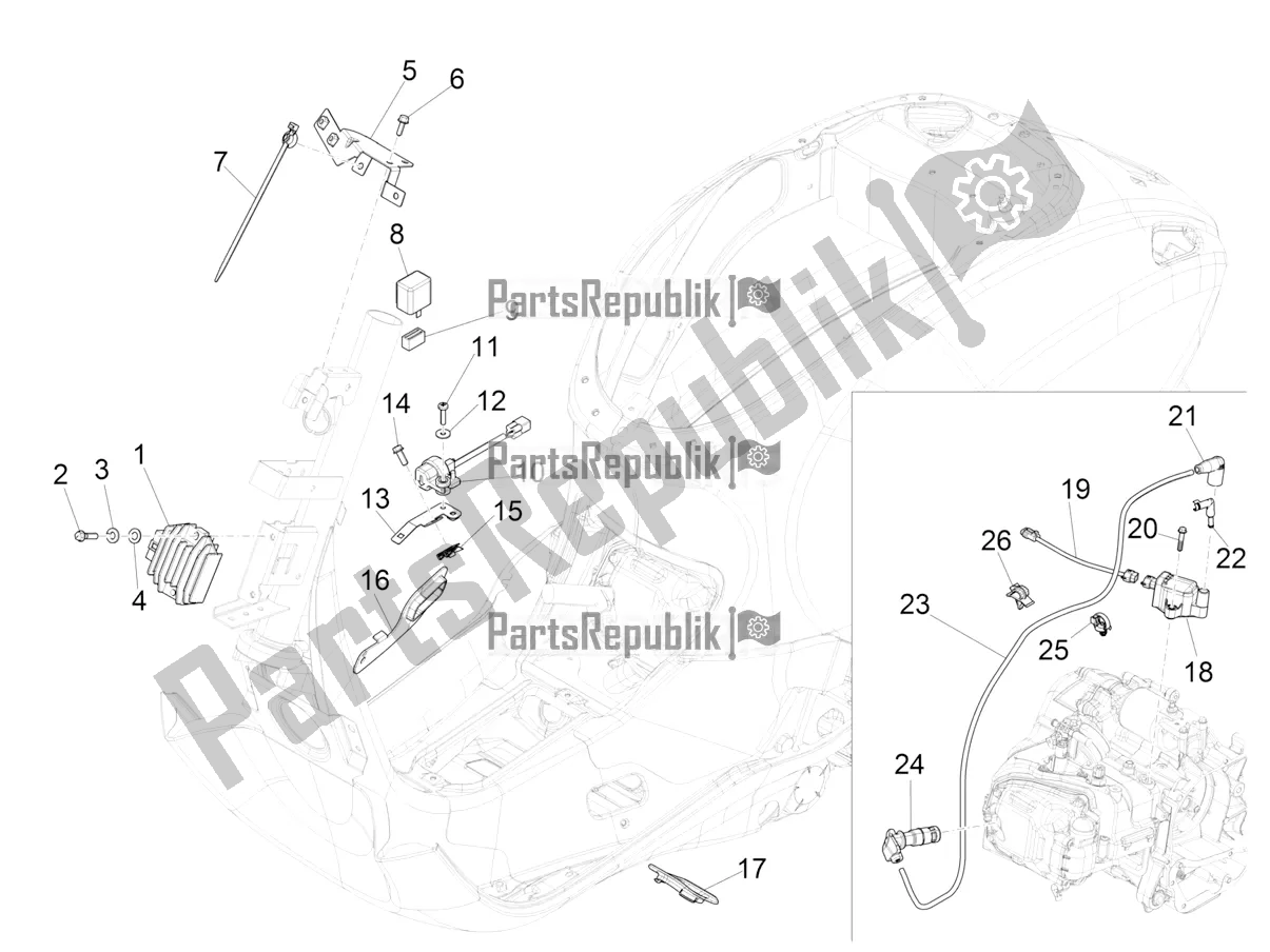 Toutes les pièces pour le Régulateurs De Tension - Unités De Commande électronique (ecu) - H. T. Bobine du Vespa Primavera 150 Iget ABS E5 2022