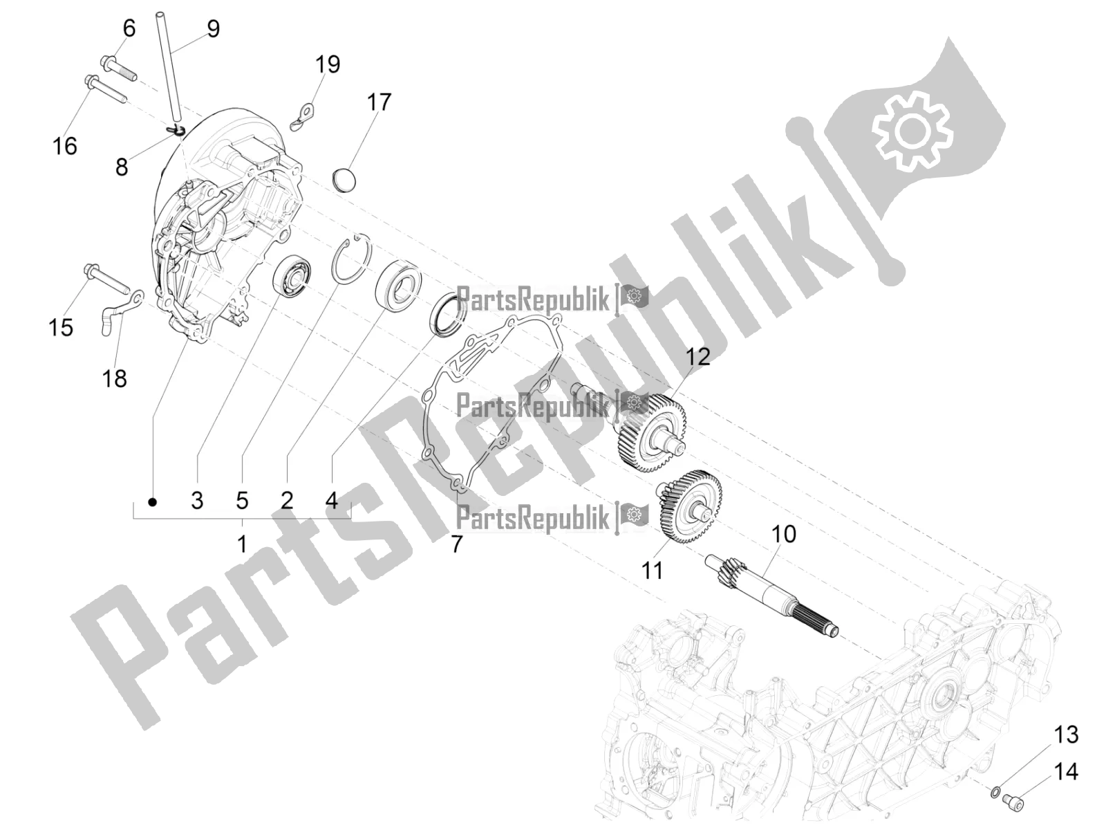 Toutes les pièces pour le Unité De Réduction du Vespa Primavera 150 Iget ABS USA 2020