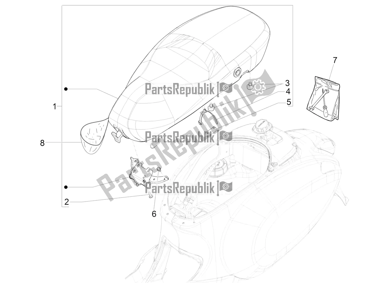 Toutes les pièces pour le Selle / Sièges du Vespa Primavera 150 Iget ABS USA 2020