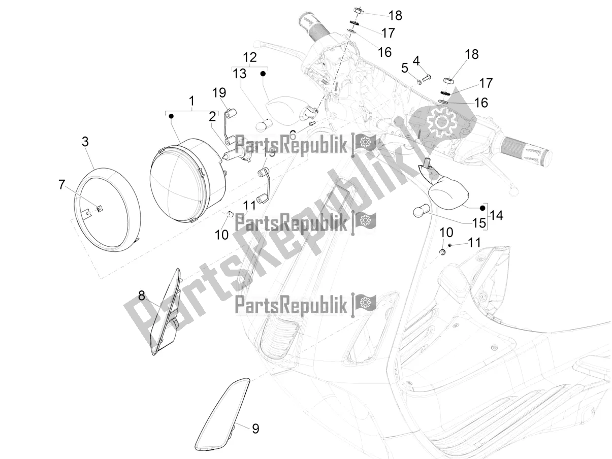 Toutes les pièces pour le Phares Avant - Clignotants du Vespa Primavera 150 Iget ABS USA 2022