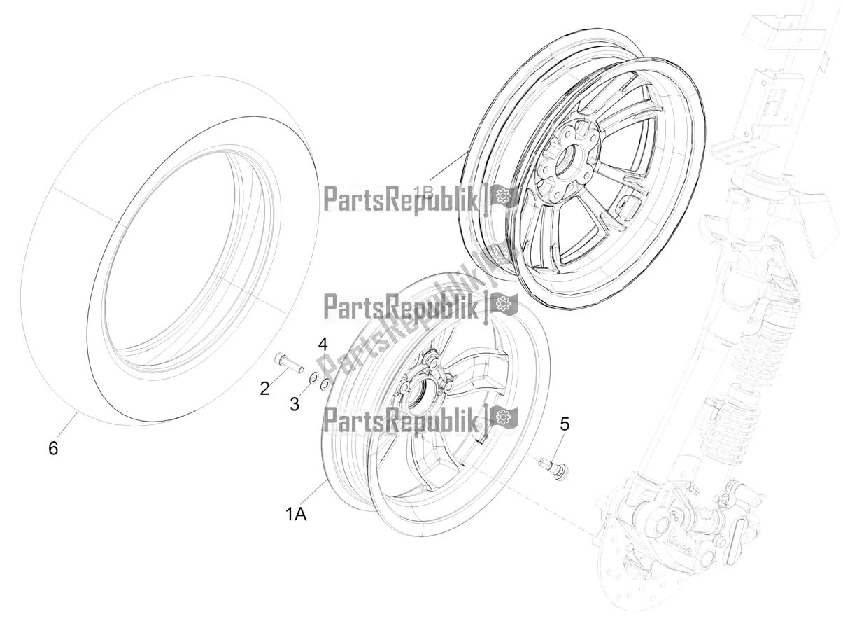 Toutes les pièces pour le Roue Avant du Vespa Primavera 150 Iget ABS USA 2022