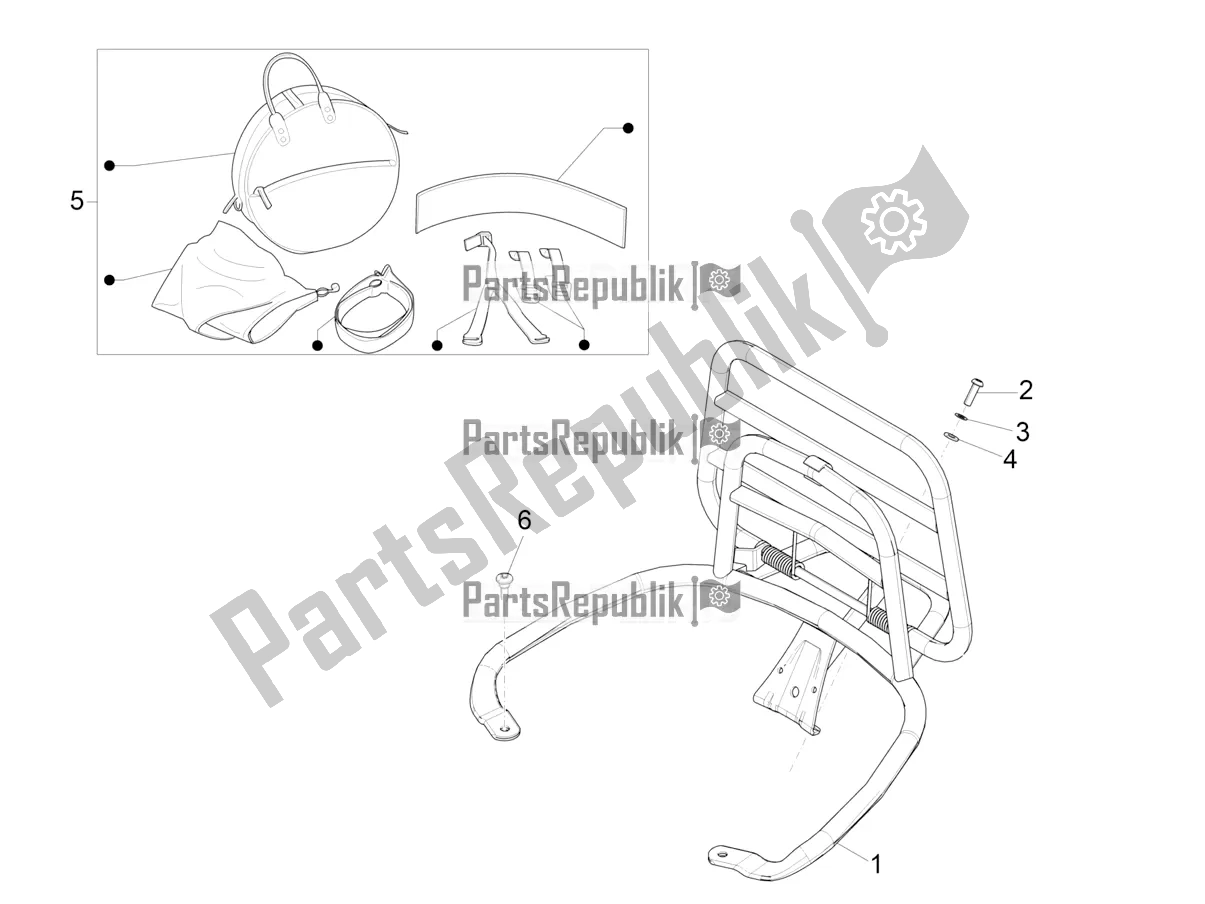 Todas as partes de Bagageiro Traseiro do Vespa Primavera 150 Iget ABS USA 2022