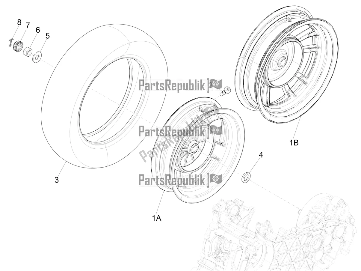 Toutes les pièces pour le Roue Arrière du Vespa Primavera 150 Iget ABS USA 2022