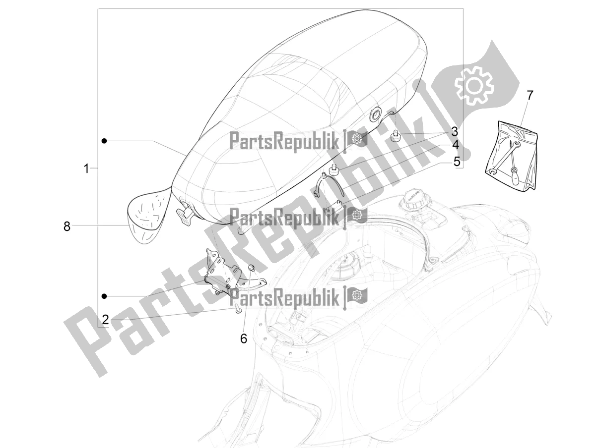 Toutes les pièces pour le Selle / Sièges du Vespa Primavera 150 Iget ABS USA 2022