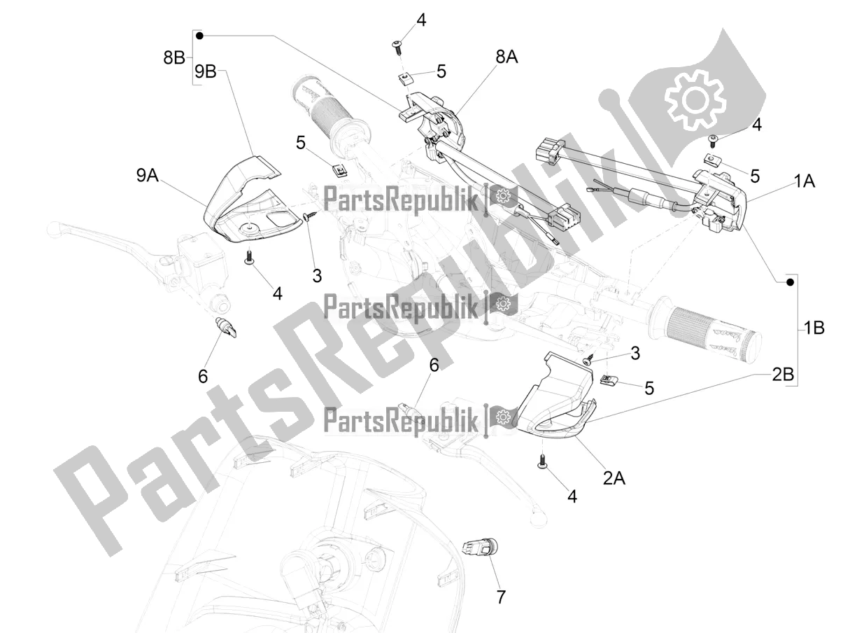 Toutes les pièces pour le Sélecteurs - Interrupteurs - Boutons du Vespa Primavera 150 Iget ABS USA 2022