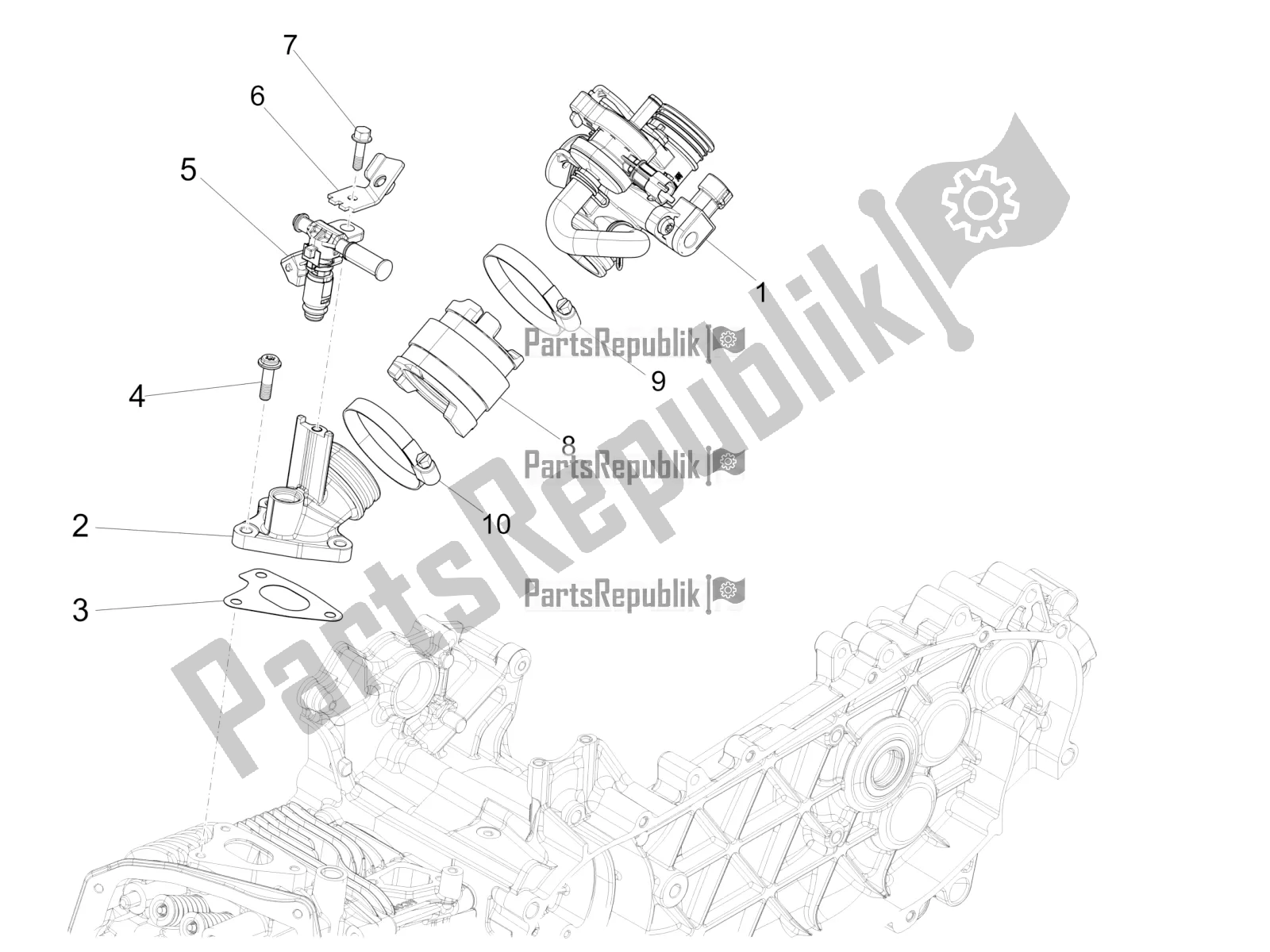 Tutte le parti per il Throttle Body - Injector - Induction Joint del Vespa Primavera 150 Iget ABS USA 2022