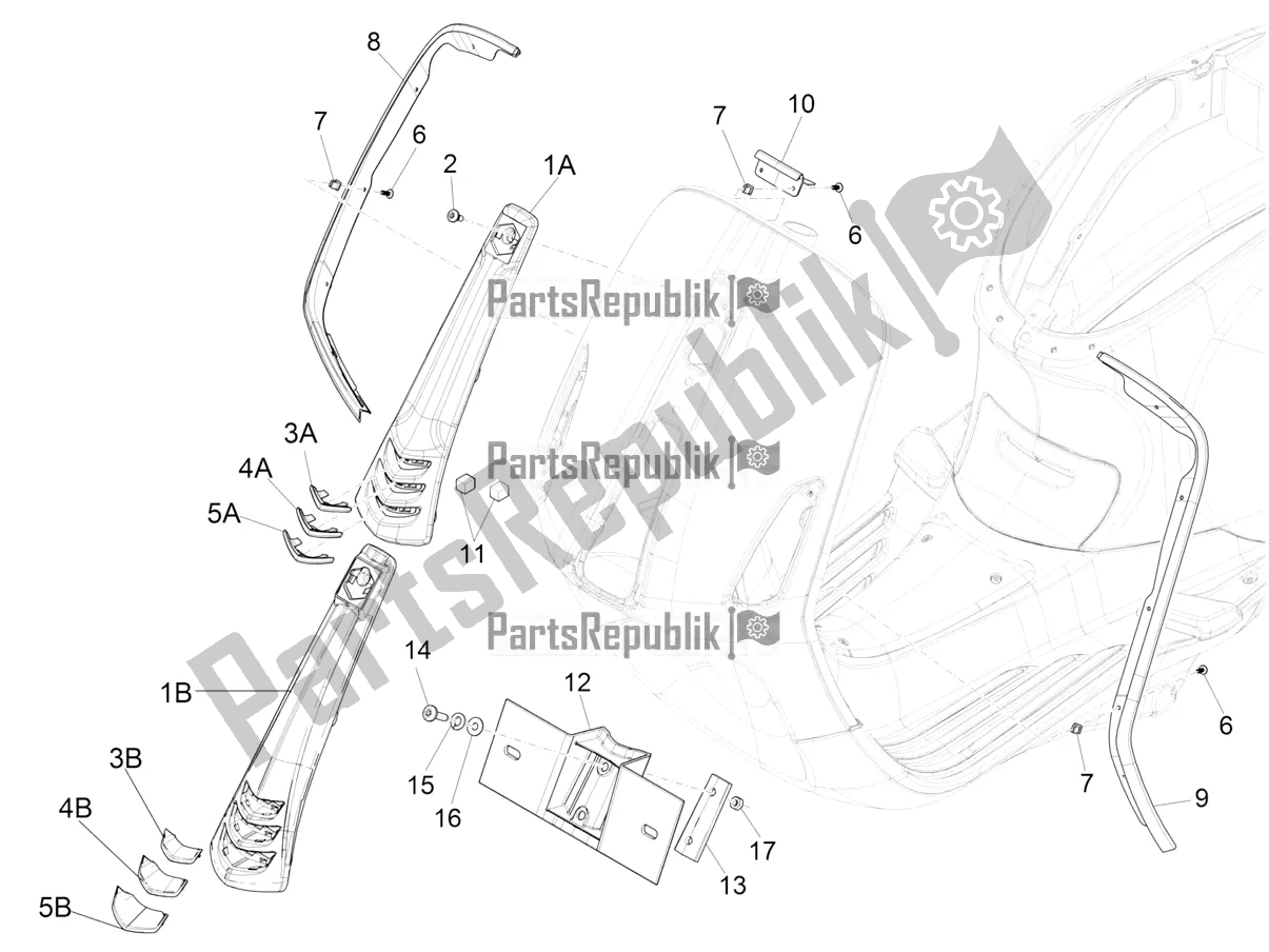 Toutes les pièces pour le Bouclier Avant du Vespa Primavera 150 Iget Apac 2016