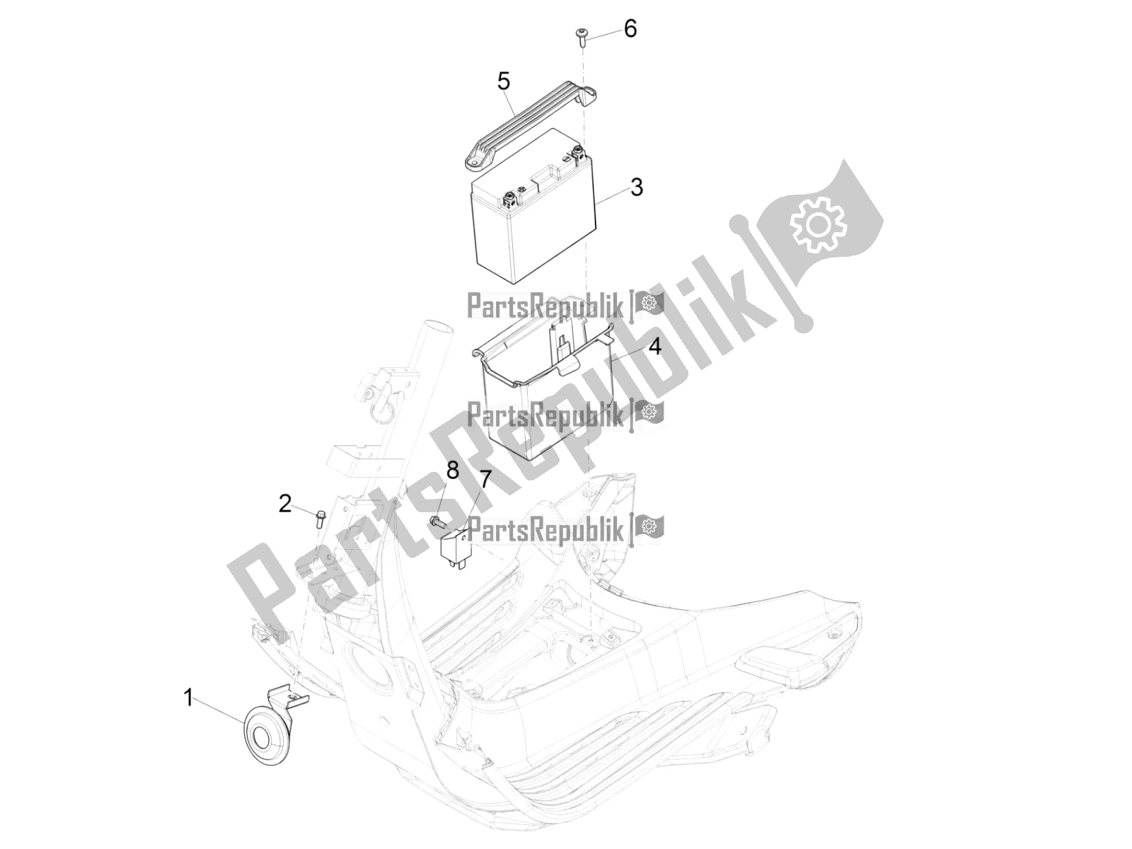 All parts for the Remote Control Switches - Battery - Horn of the Vespa Primavera 150 Iget Apac 2016