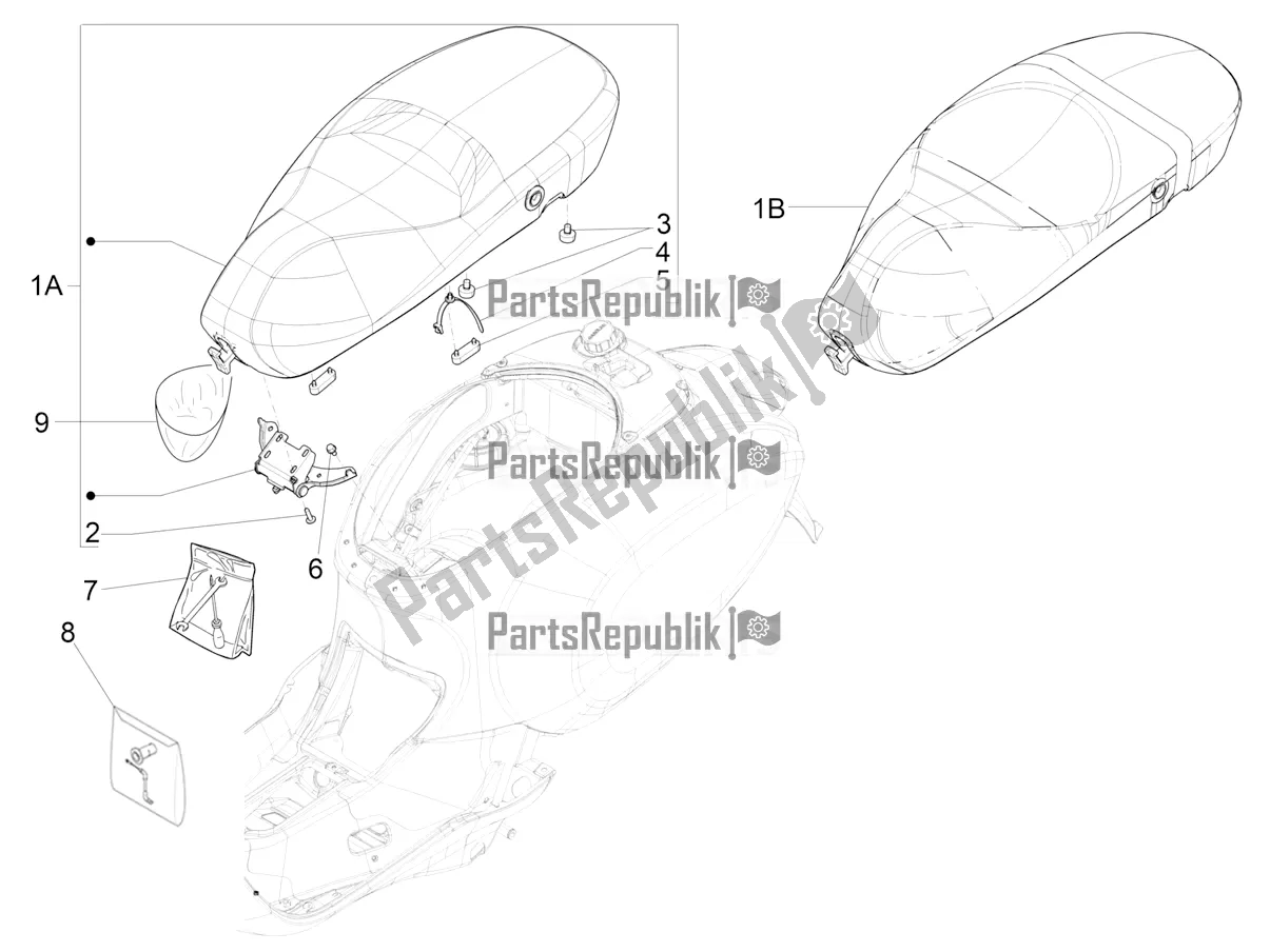 Toutes les pièces pour le Selle / Sièges du Vespa Primavera 150 Iget Apac 2016