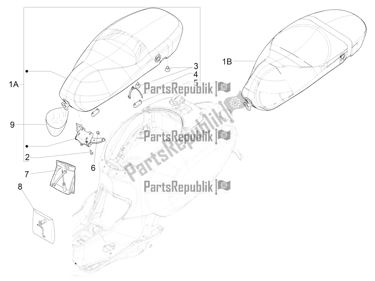 Toutes les pièces pour le Selle / Sièges du Vespa Primavera 150 Iget Apac 2017