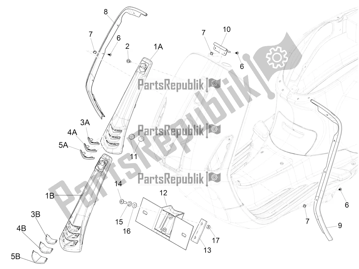 Toutes les pièces pour le Bouclier Avant du Vespa Primavera 150 Iget Apac 2018