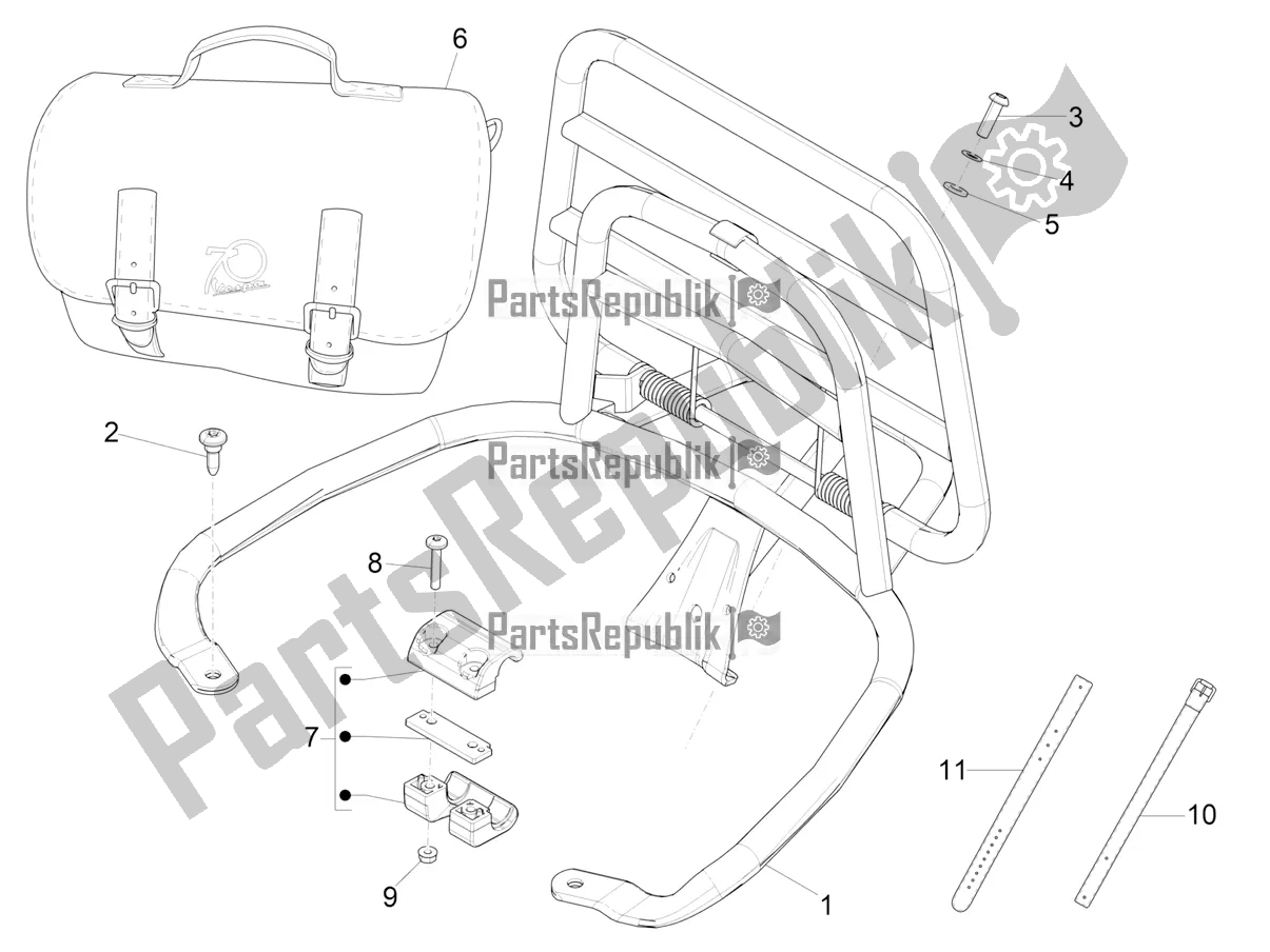 Toutes les pièces pour le Porte-bagages Arrière du Vespa Primavera 150 Iget Apac 2018